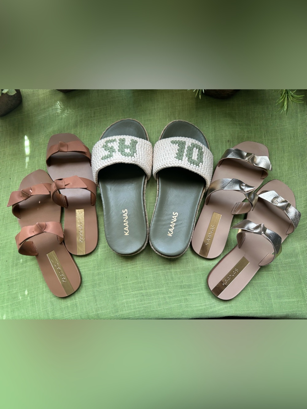 3 pairs of new size 5 sandals Kaanas